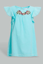 Load image into Gallery viewer, Redtag-Mint-Embroidered-Yoke-Dress-Dresses-Infant-Girls-3 to 24 Months
