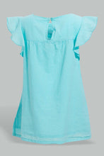Load image into Gallery viewer, Redtag-Mint-Embroidered-Yoke-Dress-Dresses-Infant-Girls-3 to 24 Months
