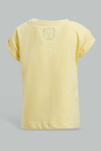 Load image into Gallery viewer, Redtag-Yellow-Solid-T-Shirt-Plain-T-Shirts-Infant-Girls-3 to 24 Months
