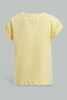 Redtag-Yellow-Solid-T-Shirt-Plain-T-Shirts-Infant-Girls-3 to 24 Months