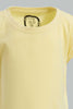 Redtag-Yellow-Solid-T-Shirt-Plain-T-Shirts-Infant-Girls-3 to 24 Months