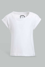 Load image into Gallery viewer, Redtag-White-Solid-T-Shirt-Plain-T-Shirts-Infant-Girls-3 to 24 Months
