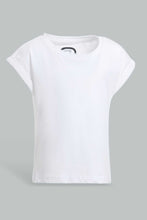 Load image into Gallery viewer, Redtag-White-Solid-T-Shirt-Plain-T-Shirts-Infant-Girls-3 to 24 Months
