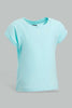 Redtag-Mint-Solid-T-Shirt-Plain-T-Shirts-Infant-Girls-3 to 24 Months