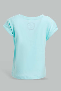 Redtag-Mint-Solid-T-Shirt-Plain-T-Shirts-Infant-Girls-3 to 24 Months