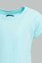 Load image into Gallery viewer, Redtag-Mint-Solid-T-Shirt-Plain-T-Shirts-Infant-Girls-3 to 24 Months
