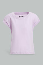 Load image into Gallery viewer, Redtag-Lilac-Solid-T-Shirt-Plain-T-Shirts-Infant-Girls-3 to 24 Months
