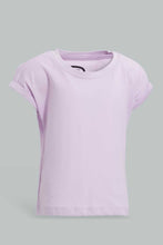 Load image into Gallery viewer, Redtag-Lilac-Solid-T-Shirt-Plain-T-Shirts-Infant-Girls-3 to 24 Months
