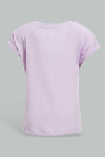 Load image into Gallery viewer, Redtag-Lilac-Solid-T-Shirt-Plain-T-Shirts-Infant-Girls-3 to 24 Months
