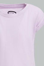 Load image into Gallery viewer, Redtag-Lilac-Solid-T-Shirt-Plain-T-Shirts-Infant-Girls-3 to 24 Months
