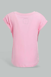 Redtag-Fuchsia-Solid-T-Shirt-Plain-T-Shirts-Infant-Girls-3 to 24 Months