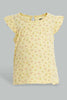 Redtag-Yellow-Printed-Top-Blouses-Infant-Girls-3 to 24 Months