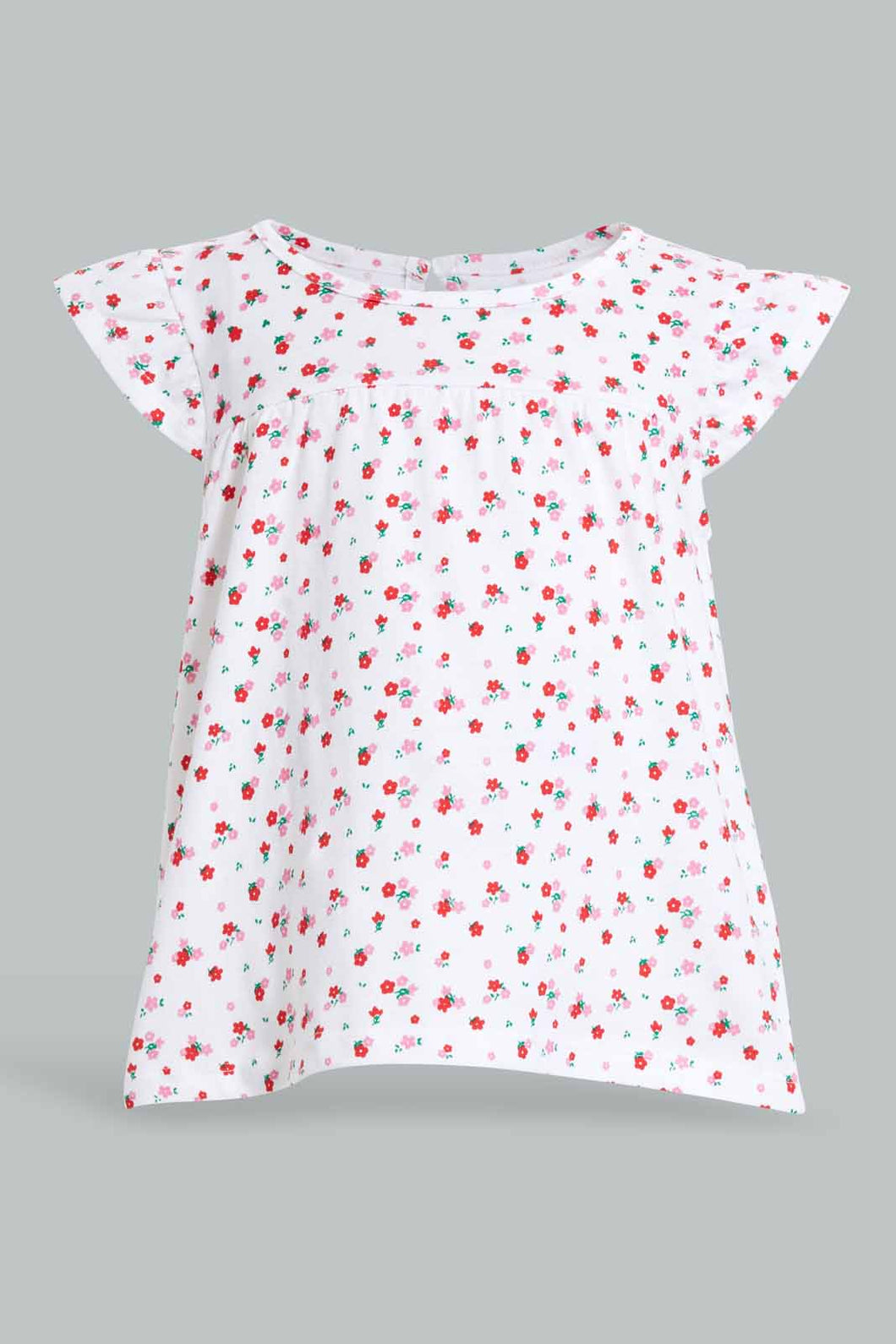 Redtag-White-Printed-Top-Blouses-Infant-Girls-3 to 24 Months