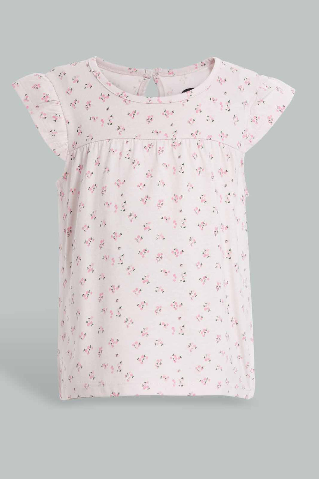 Redtag-Pink-Printed-Top-Blouses-Infant-Girls-3 to 24 Months
