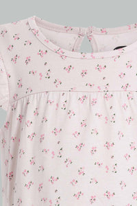 Redtag-Pink-Printed-Top-Blouses-Infant-Girls-3 to 24 Months