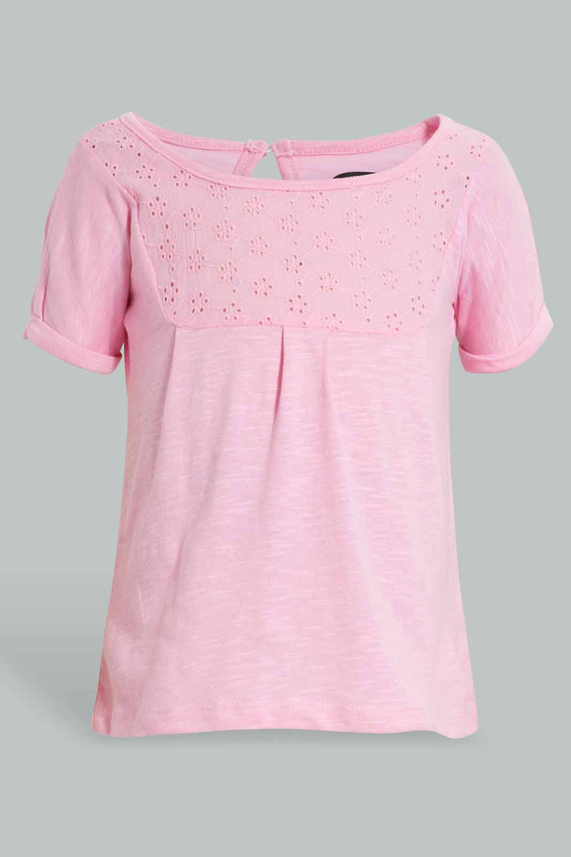 Redtag-Pink-Solid-Top-Blouses-Infant-Girls-3 to 24 Months