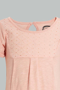 Redtag-Coral-Solid-Top-Blouses-Infant-Girls-3 to 24 Months