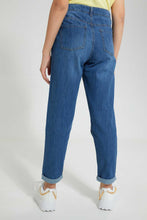 Load image into Gallery viewer, Redtag-Lt-Wash-Printed-Mom&#39;S-Fit-Highrise-Jean-Jeans-High-Rise-Senior-Girls-9 to 14 Years
