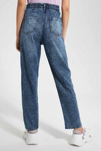 Redtag-Dk-Wash-Button-Front-Mom'S-Fit-Jegging-Category:Jeggings,-Colour:Darkwash,-Filter:Senior-Girls-(9-to-14-Yrs),-GSR-Jeggings,-New-In,-New-In-GSR-APL,-Non-Sale,-RMD-add,-S22C,-Section:Kidswear-Senior-Girls-9 to 14 Years