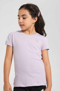 Lilac And Grey Floral T-Shirt (Pack of 2)