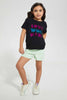 Redtag-Black-Girls-Sequins-T-Shirt-Graphic-T-Shirts-Girls-2 to 8 Years