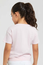 Load image into Gallery viewer, Redtag-Pink-Girls-3D-Holographic-Patch-T-Shirt-Graphic-T-Shirts-Girls-2 to 8 Years
