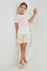 Redtag-White-Girls-Foil-Printed-T-Shirt-Graphic-T-Shirts-Girls-2 to 8 Years