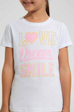تنزيل الصورة على معرض الصور، Redtag-White-Girls-Foil-Printed-T-Shirt-Graphic-T-Shirts-Girls-2 to 8 Years
