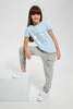 Redtag-Sky-Blue-Girls-Foil-Printed-T-Shirt-Graphic-T-Shirts-Girls-2 to 8 Years