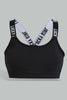 Black And White Padded Sport Bra For Senior Girls (2 Pack)