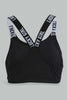 Black And White Padded Sport Bra For Senior Girls (2 Pack)