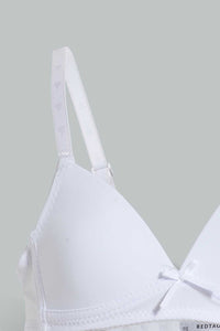 Beige And White Padded Bra For Senior Girls (Pack of 2)