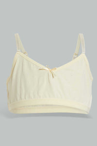 White And Yellow Non-Padded Bra For Senior Girls (2 Pack)