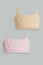 Load image into Gallery viewer, Beige And Pink Non-Padded Bra For Senior Girls (2 Pack)
