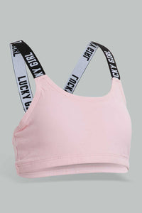 Blue And Pink Padded Sport Bra For Senior Girls (2 Pack)