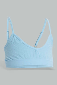 White And Blue Non-Padded Bra For Senior Girls (2 Pack)