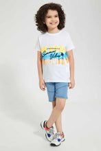 تنزيل الصورة على معرض الصور، Redtag-White-Summer-Vibes-Emb-T-Shirt-Graphic-T-Shirts-Boys-2 to 8 Years
