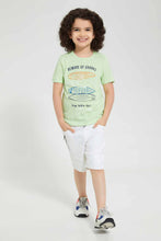 Load image into Gallery viewer, Redtag-Pale-Green-Shark-Embossed-T-Shirt-Graphic-T-Shirts-Boys-2 to 8 Years
