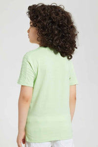 Redtag-Pale-Green-Shark-Embossed-T-Shirt-Graphic-T-Shirts-Boys-2 to 8 Years