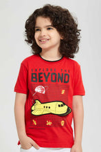 Load image into Gallery viewer, Red Flap Airplane Print T-Shirt
