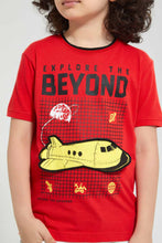 Load image into Gallery viewer, Red Flap Airplane Print T-Shirt
