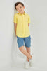 Redtag-Yellow-Oxford-Short-Sleeve-Short-Sleeve-Casual-Shirts-Boys-2 to 8 Years