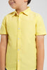 Redtag-Yellow-Oxford-Short-Sleeve-Short-Sleeve-Casual-Shirts-Boys-2 to 8 Years