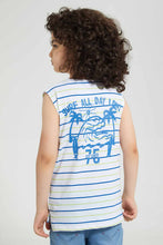Load image into Gallery viewer, Redtag-White-Tiedye-Stripe-T-Shirt-Graphic-T-Shirts-Boys-2 to 8 Years
