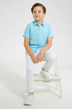 Load image into Gallery viewer, Redtag-Blue-Oxford-Short-Sleeve-Short-Sleeve-Casual-Shirts-Boys-2 to 8 Years
