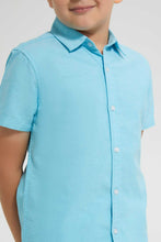 تنزيل الصورة على معرض الصور، Redtag-Blue-Oxford-Short-Sleeve-Short-Sleeve-Casual-Shirts-Boys-2 to 8 Years
