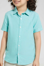 تنزيل الصورة على معرض الصور، Redtag-Green-Oxford-Short-Sleeve-Short-Sleeve-Casual-Shirts-Boys-2 to 8 Years
