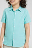 Redtag-Green-Oxford-Short-Sleeve-Short-Sleeve-Casual-Shirts-Boys-2 to 8 Years