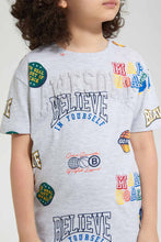 تنزيل الصورة على معرض الصور، Redtag-Grey-Aop-Embossed-T-Shirt-Graphic-T-Shirts-Boys-2 to 8 Years

