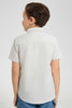 Redtag-Ecru-Oxford-Short-Sleeve-Short-Sleeve-Casual-Shirts-Boys-2 to 8 Years